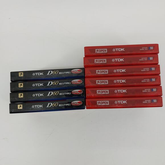 TDK Blank Cassettes D60 D90 Sealed Music Recording Lot of 10 - Picture 3 of 7